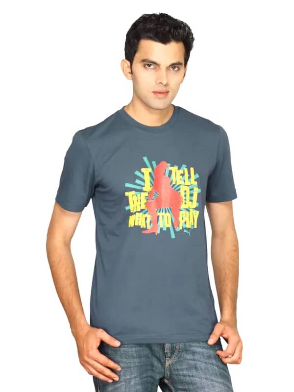 Puma Men's Riddim Mood Indigo Yellow Green T-shirt