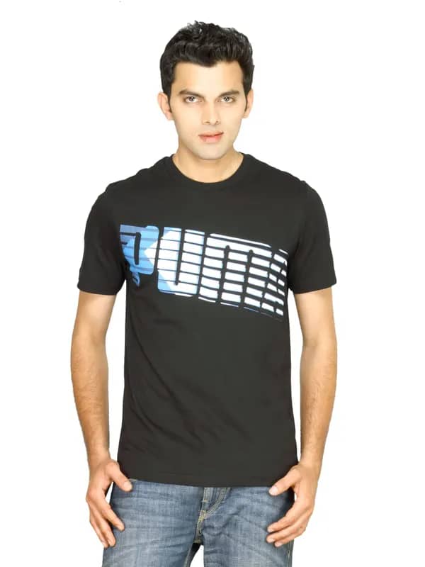 Puma Men's Chevron Wording Black T-shirt