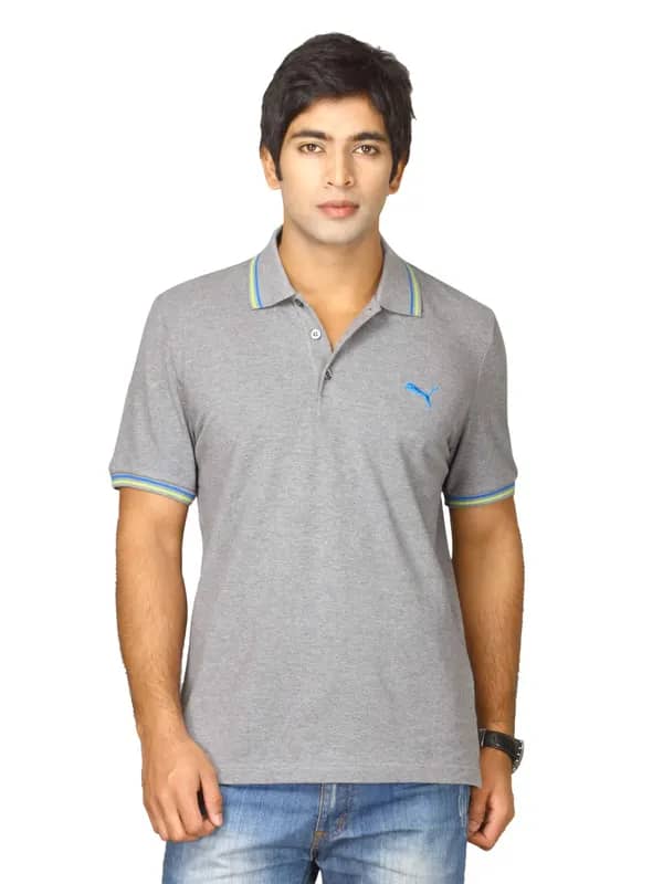 Puma Men's Foundation Grey Polo T-shirt