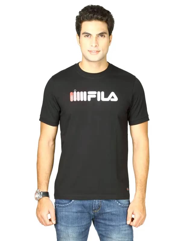 Fila Men's Crew Neck Black Grey T-shirt