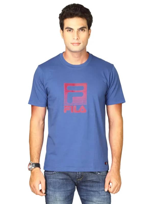 Fila Men's Round Neck Cobalt Blue T-shirt