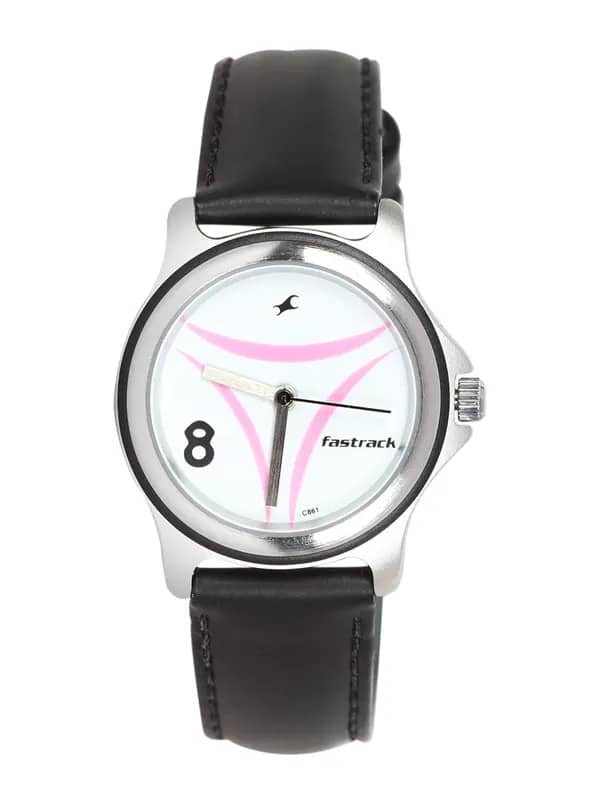 Fastrack Women Economy Analog White Black Watch