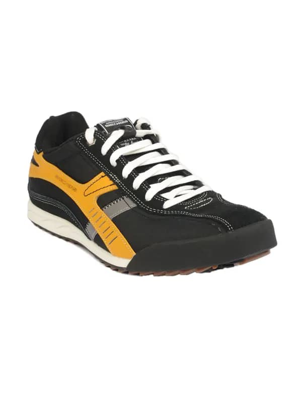 Skechers Men's Sports Black Mustard Shoe