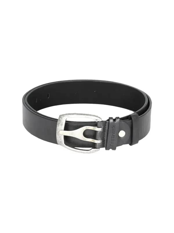 Fastrack Men Non Leather Black Silver Color Brass Belt