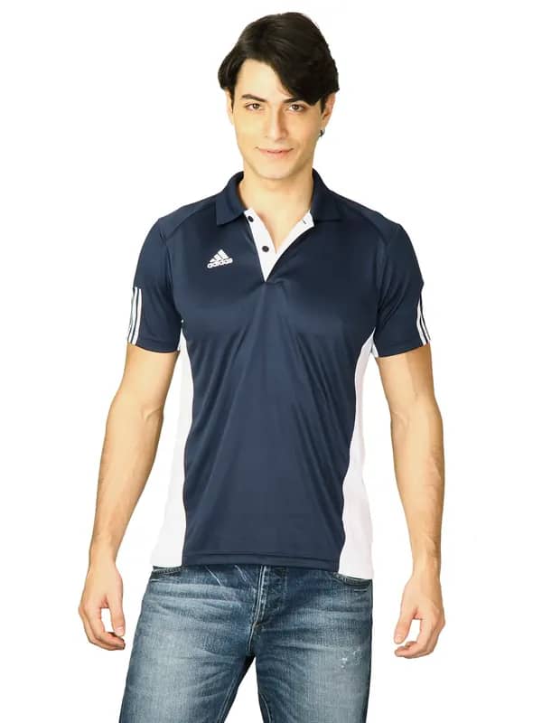 ADIDAS Men Navy Blue Polo Tshirts