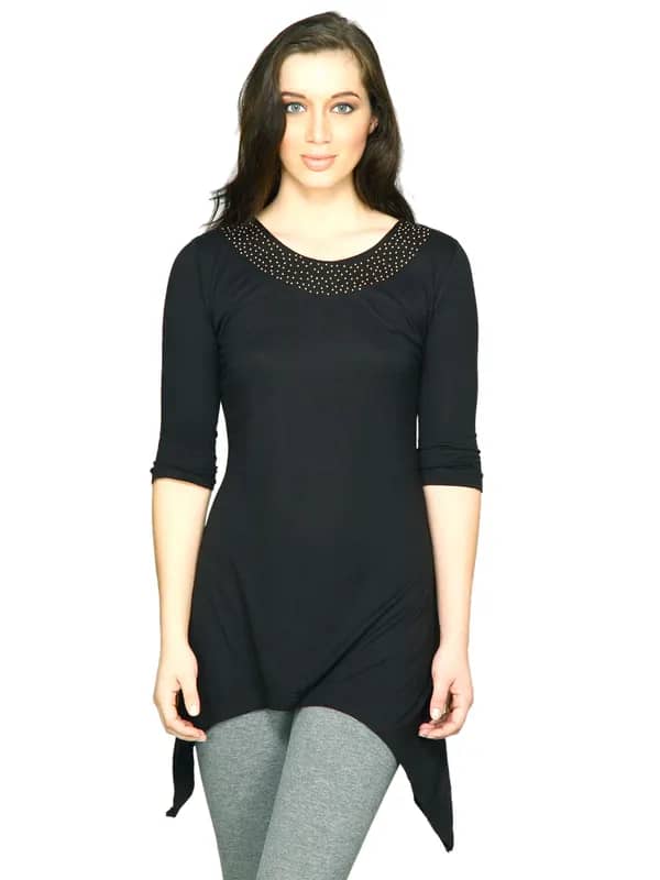 Scullers For Her Women Viscose Tunics Purple Tops