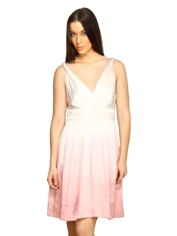Forever New Women Blossom Silk Cream Dress