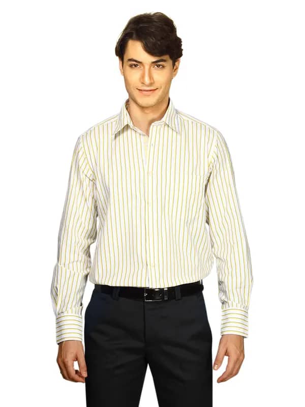 Indigo Nation Men Striped Yellow Shirt