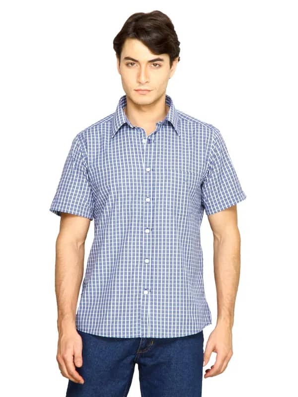 Indigo Nation Men Checks Shirt Blue Shirts