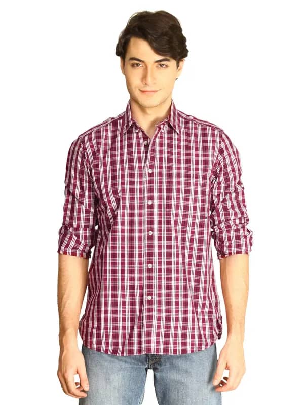 Indigo Nation Men Checks Shirt Red Shirts