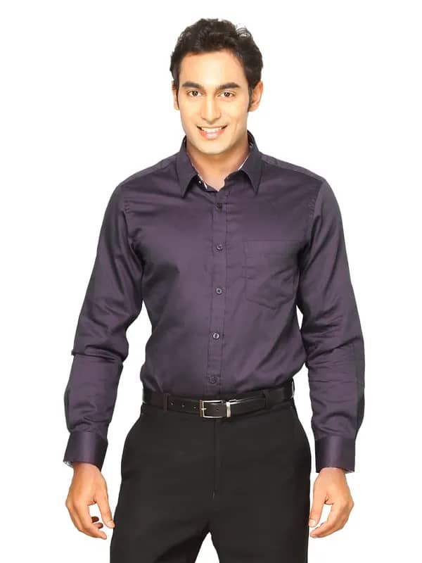 Indigo Nation Men Club Satin Hot Stepper Purple Shirts