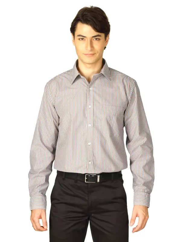 Mark Taylor Men Brown Striped Shirt