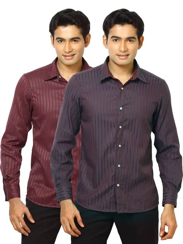 Indigo Nation Men Reversible Bling Red Shirts