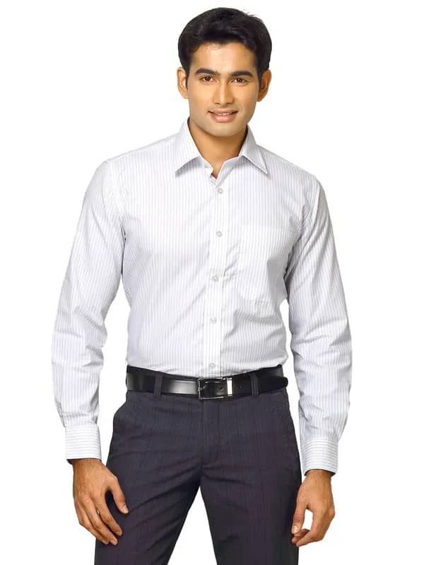 Mark Taylor Men Blue Striped Shirt