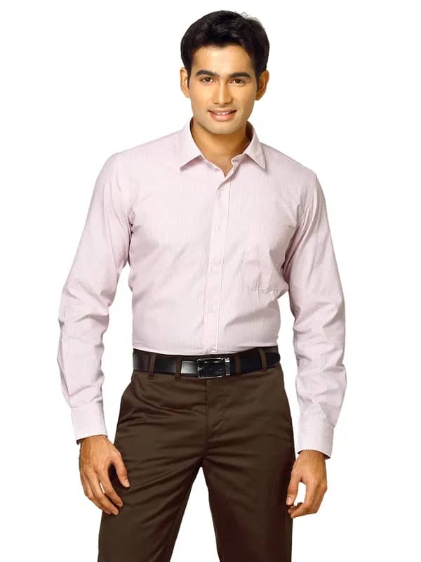 Mark Taylor Men Blue Striped Shirt