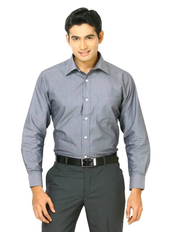 John Miller Men Solid Grey Shirt