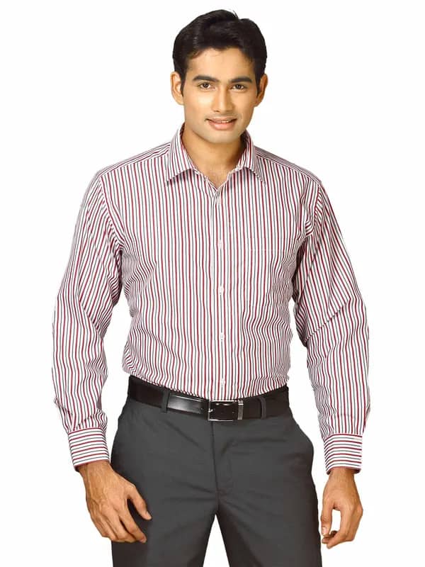 John Miller Men Stripes White Red Shirts