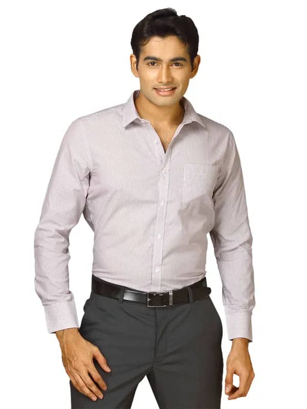 John Miller Men white brown stripe White Shirts