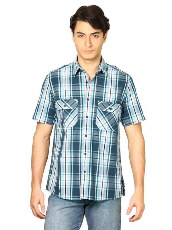 Indigo Nation Men Checks Blue Shirts