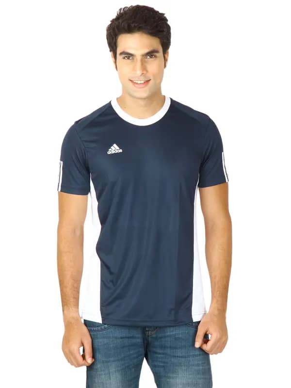 ADIDAS Men Navy Blue T-shirt
