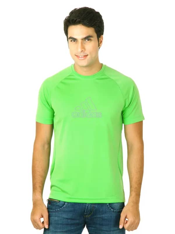 ADIDAS Men Ess F Logo Green T-Shirts