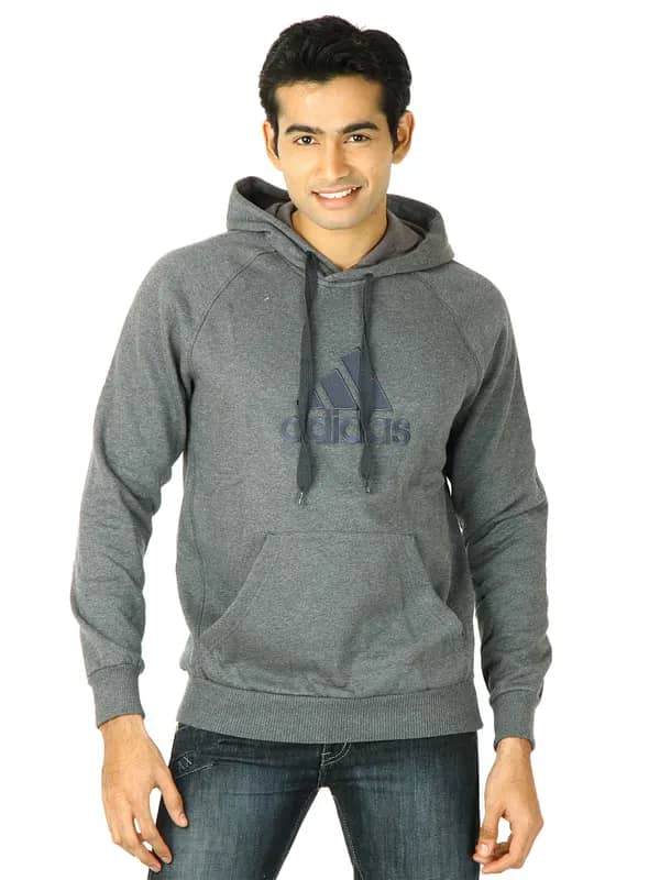 ADIDAS Men Cress Logohood Grey Sweatshirts