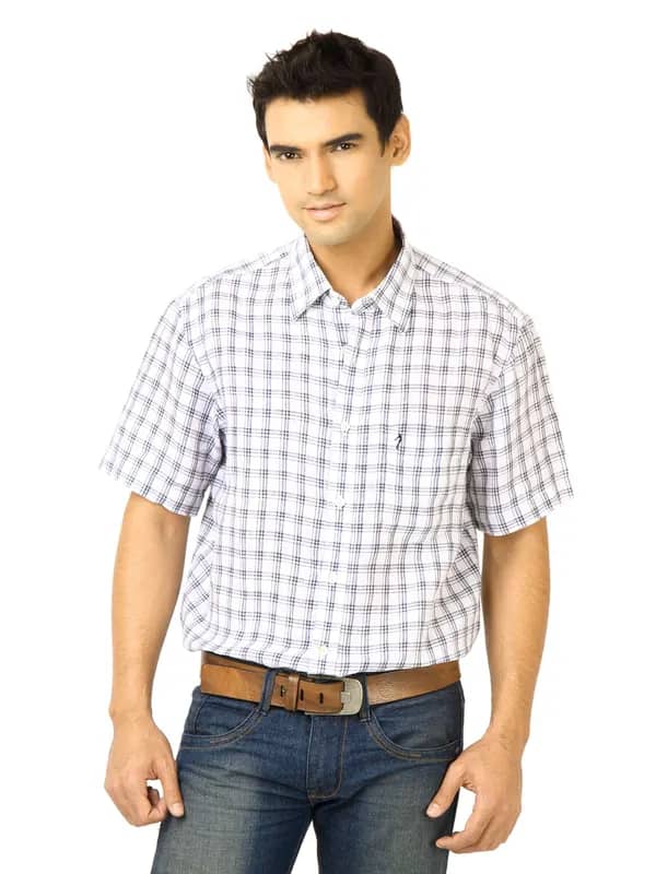 Indian Terrain Men Check White Shirt