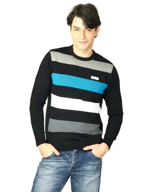 ADIDAS Men Frnt Str Black Sweaters