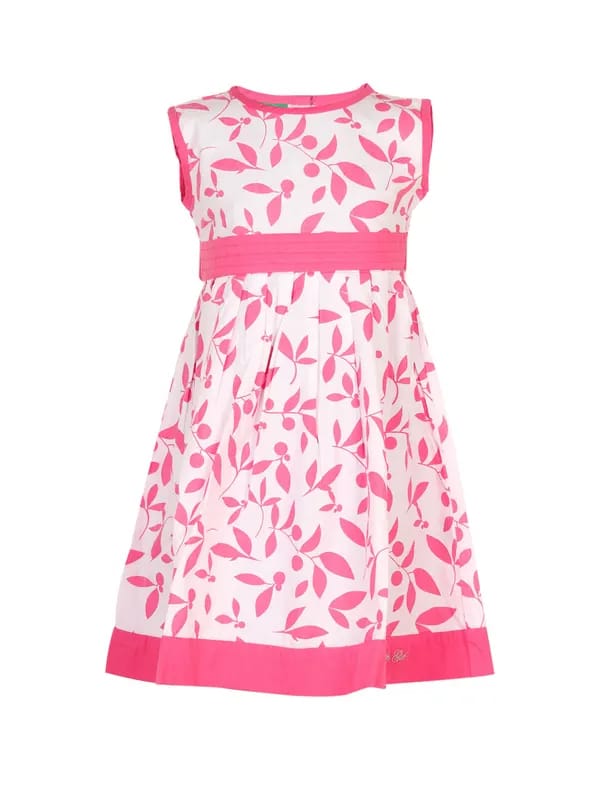 Palm Tree Girl's Cr Blossom Drs Pink Dresses