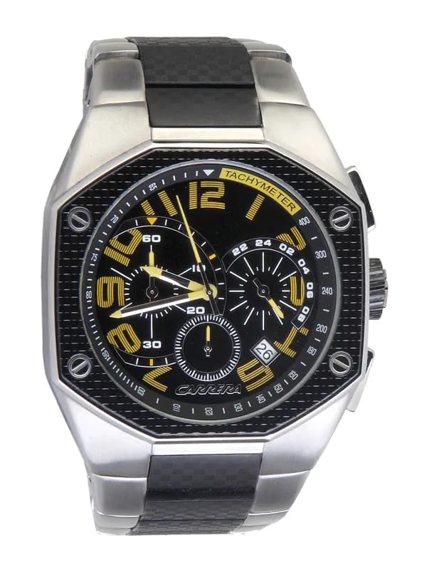 Carrera Men Dial Green Numbers Black Watch