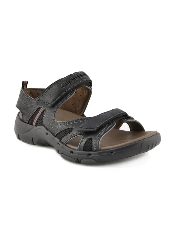 Clarks Men Unstructured Leather Black Sandals