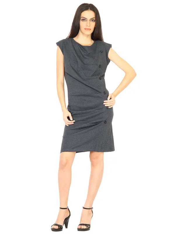 United Colors of Benetton Women Solid Grey Dresses