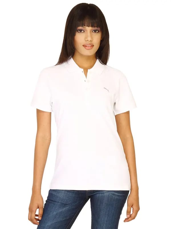 Puma Women Ess White Polo Tshirts