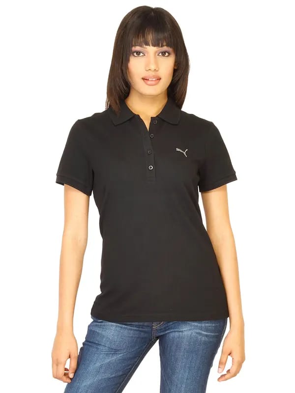 Puma Women's Ess Black Polo Tshirts