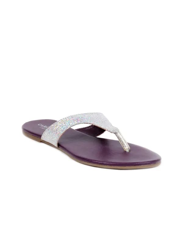 Carlton London Women Silver Solid Open Toe