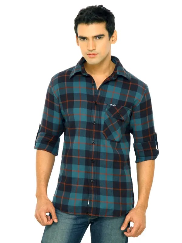 Wrangler Men Urban Raiser Green Shirts