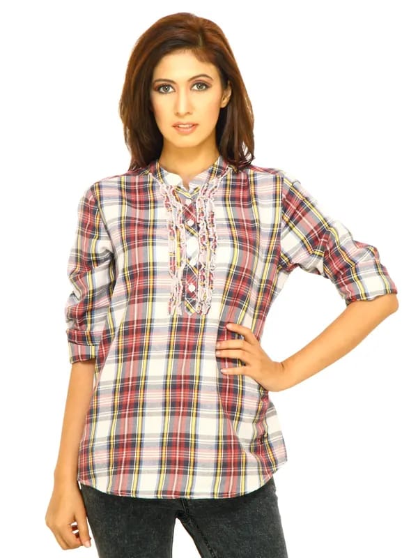 Wrangler Women Frill Check Multi Tops