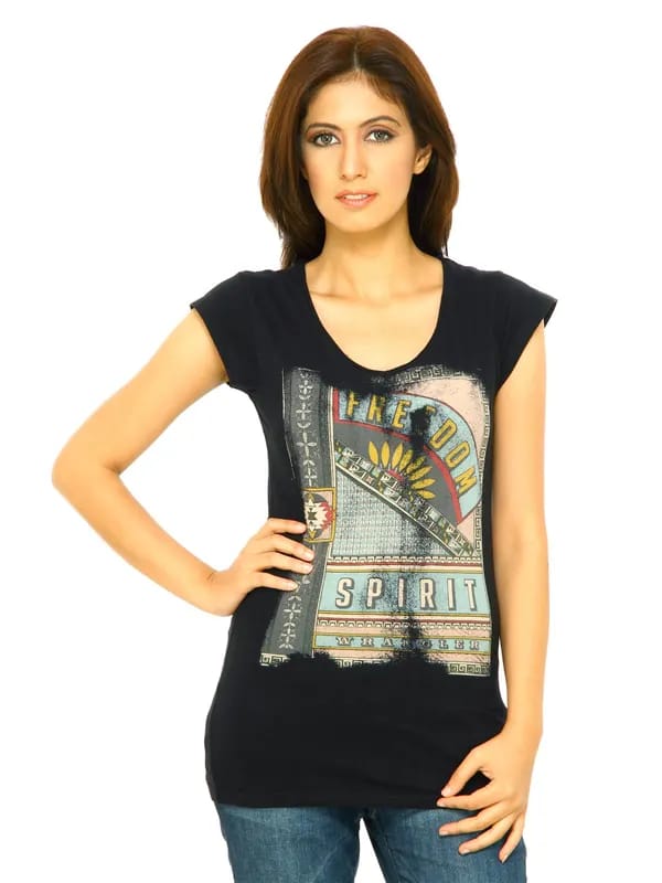 Wrangler Women Freedom Spirit Black T-Shirts
