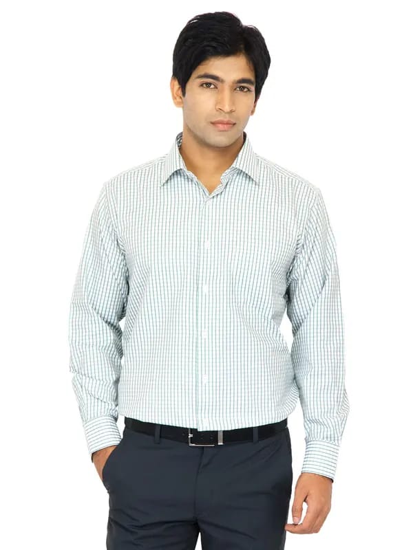 John Miller Men Green Check Shirt