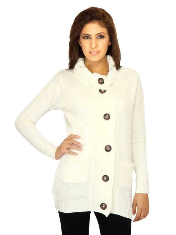 Scullers Women Knit White Sweaters