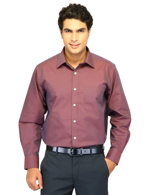 John Miller Men Solid Purple Shirts