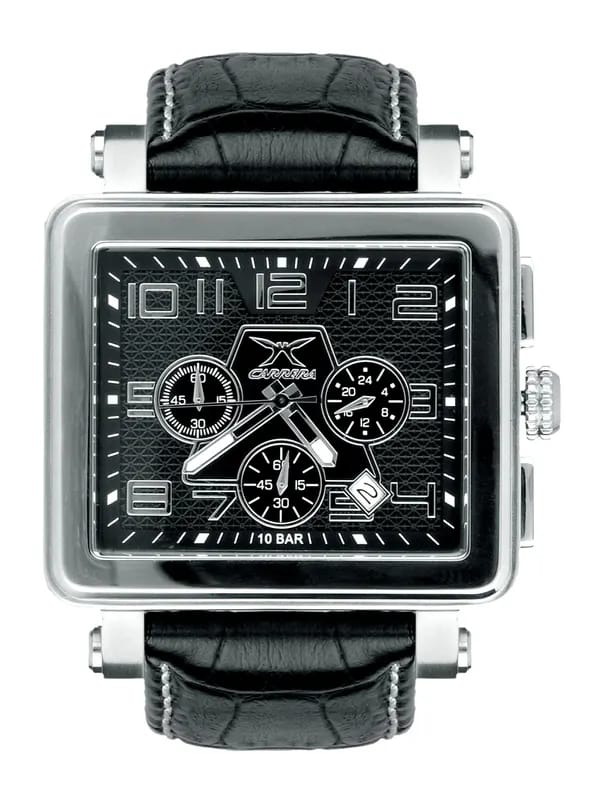Carrera Men Sqaure dial strap Black Watches