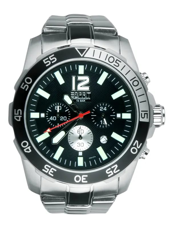 Esprit Men Athletic Silver Black Steel Watches