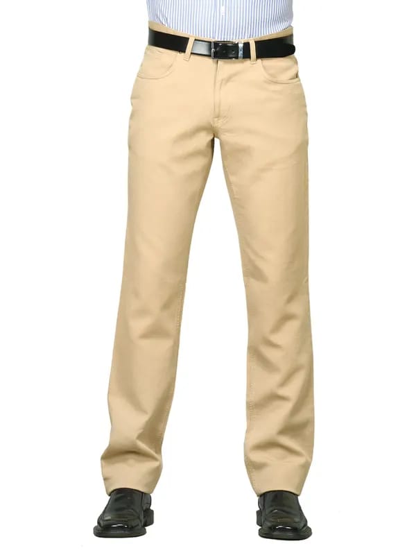 Scullers Men Rugged Chinos Beige Trousers
