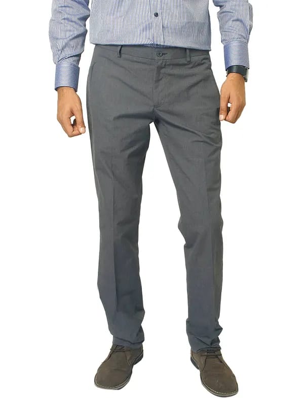 United Colors of Benetton Men Solid Grey Trousers