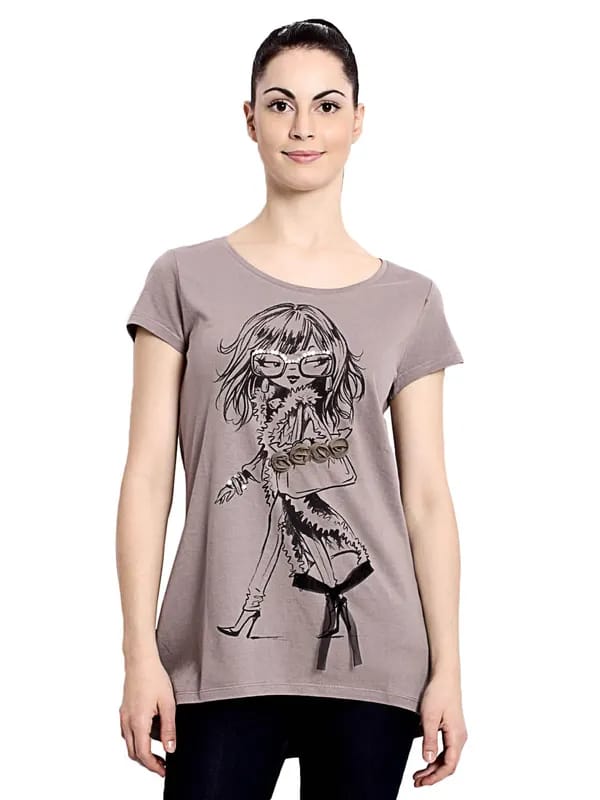 United Colors of Benetton Women Light Purple Printed Top