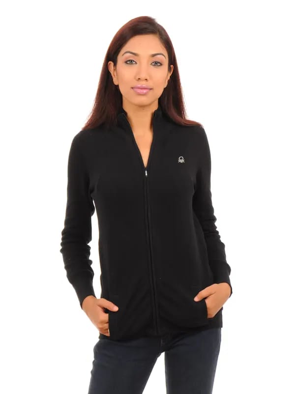 United Colors Of Benetton Women Light Winter Black Sweatshirts