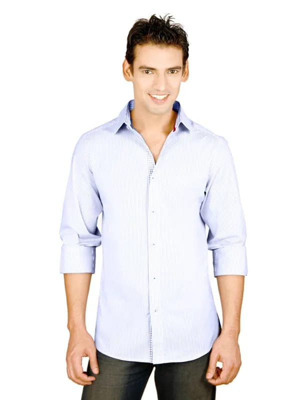 United Colors of Benetton Men Light Blue Shirts