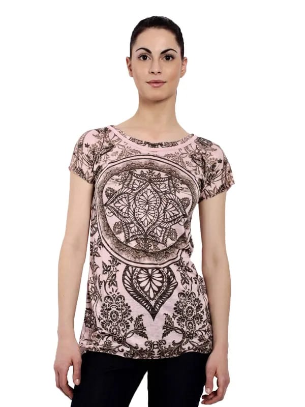 United Colors of Benetton Women Light Winter Peach T-shirt