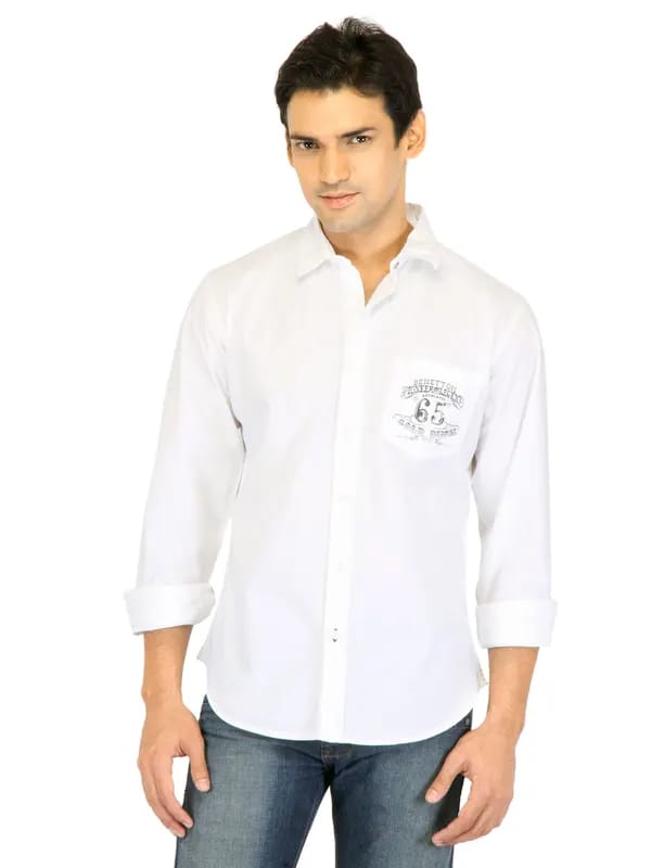 United Colors of Benetton Men Light White Shirts